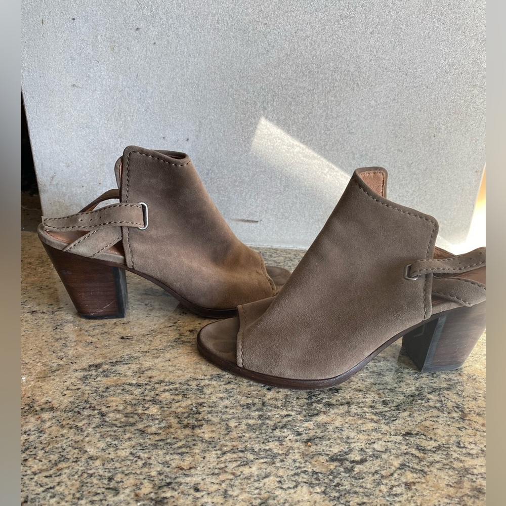 Frye Suede Peep Toe Bootie -size 8